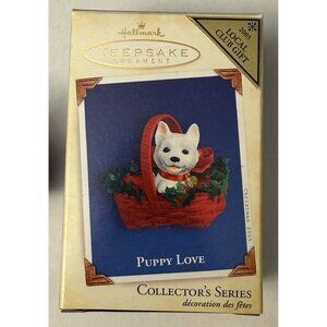 2005 Hallmark Keepsake Black Puppy Love Local Club Gift Repaint? Ornament MM25